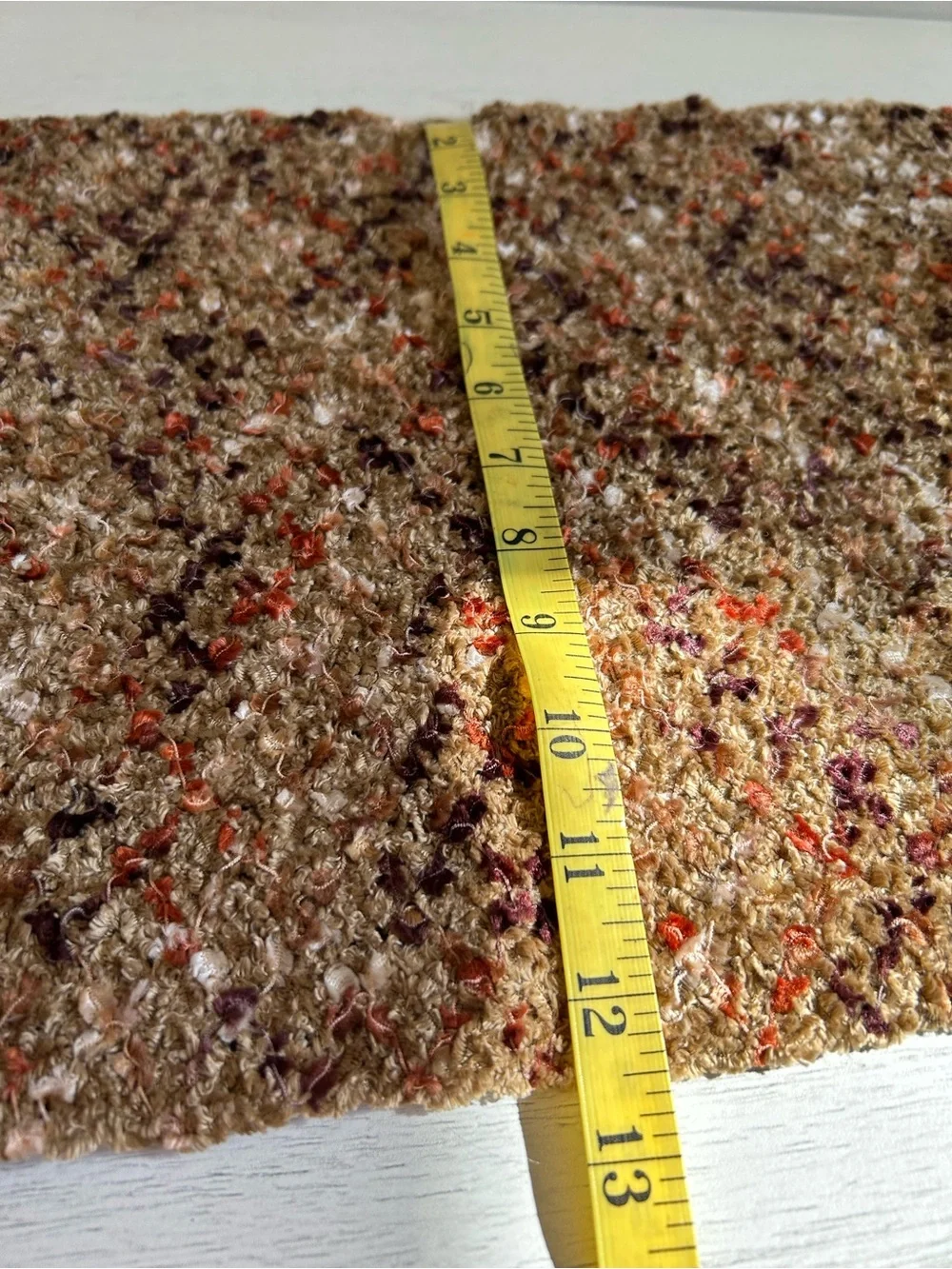Missoni Bouclé Scarf in Beige with Coral and Plum Accents